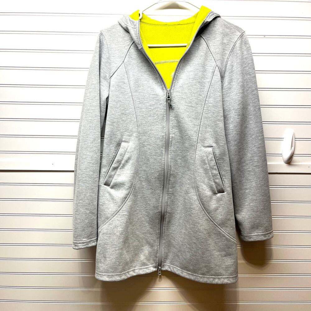 Athleta CYA Stonger Hooded Fleece Lined  Long Length Jacket Size M